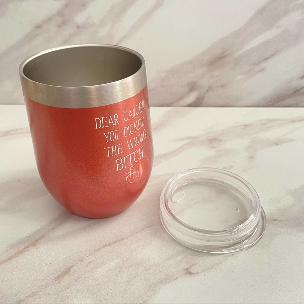 Metallic 12 oz Wine Tumbler with Lid - Picture 5 of 8